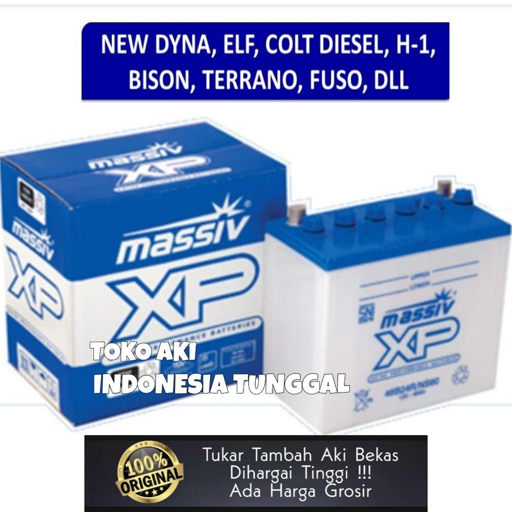 Jual AKI MOBIL MASSIV XP N50Z DYNA COLT DIESEL CANTER FUSO HINO KIJANG