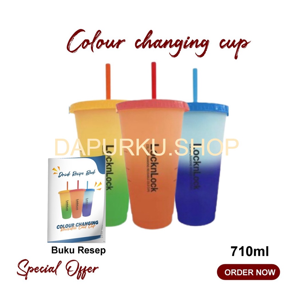 Jual LOCKNLOCK COLOUR CHANGING CUP REUSABLE COLD CUPS 710ml - HAP656S3 ...