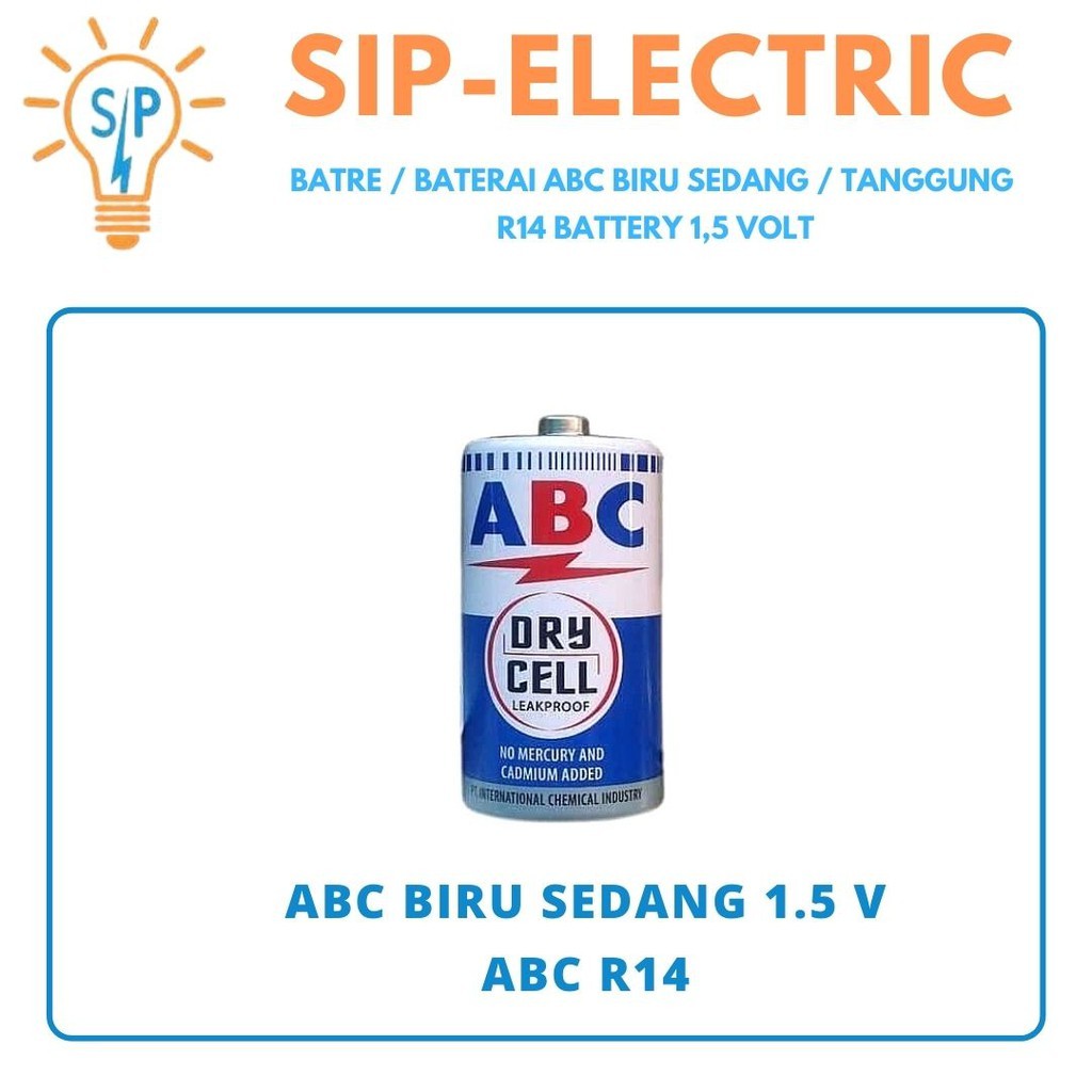 Jual Batre Baterai Abc Biru Sedang Tanggung R14 Battery 1 5 Volt