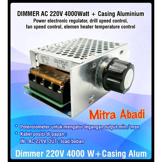Jual Dimmer AC 220 Volt 4000 Watt + Casing Aluminium | Shopee Indonesia