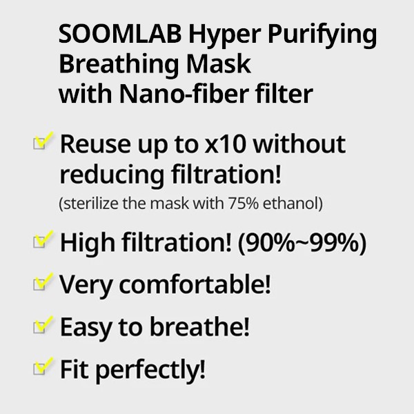 Jual Masker Soomlab Hyper Purifying Breathing Mask Nano Fiber KN95 0 ...
