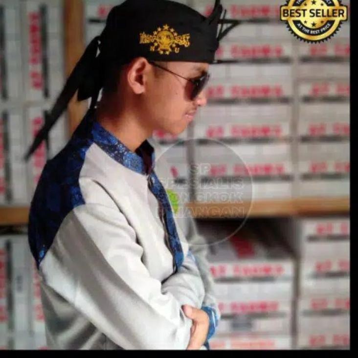 Jual READY STOCK!! Iket Peci Udeng Blangkon Logo NU Warna Kuning Emas