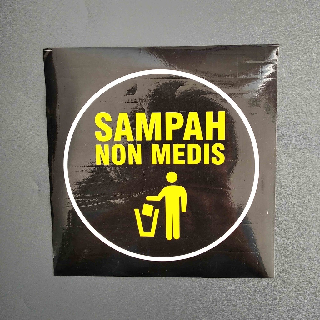 Jual Stiker Sampah Non Medis Bahan Chromo Warna Hitam |16 Cm X 16 Cm ...