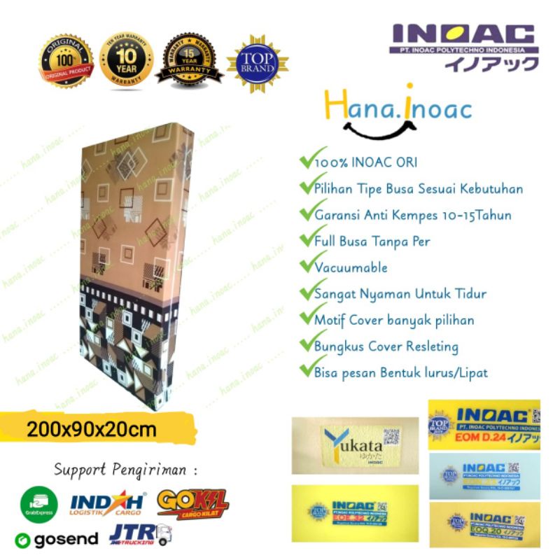 Jual Kasur Busa INOAC Single uk 200x90x20cm Garansi Anti Kempes 10 ...