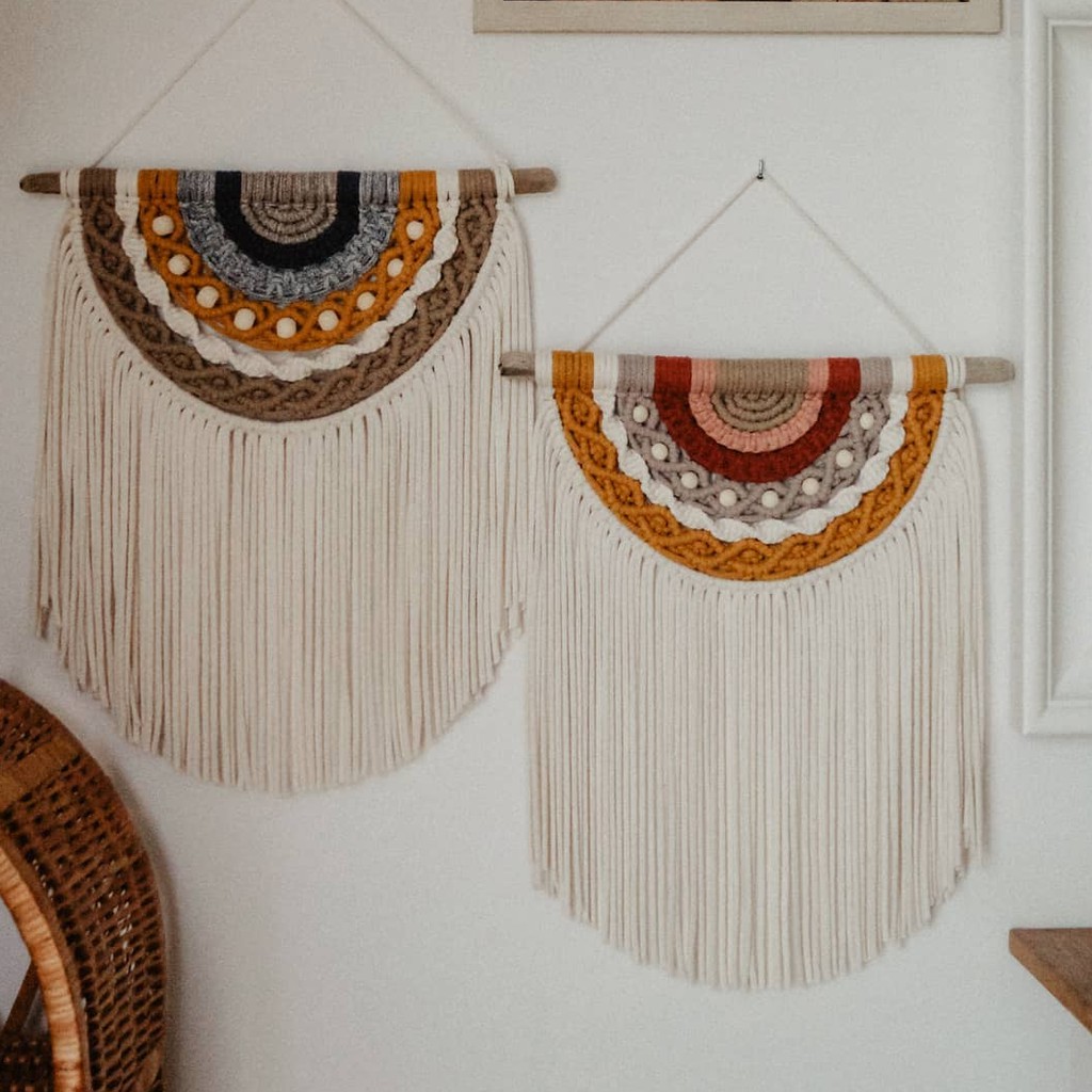 Jual Makrame hiasan dinding / macrame wall hanging 55x45cm | Shopee ...