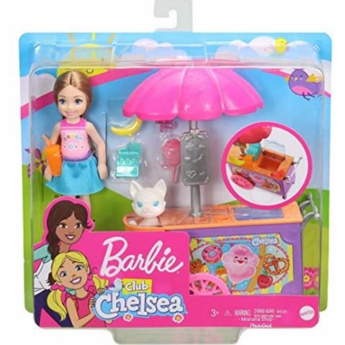 Jual Boneka Barbie Chelsea Blonde Doll and Kitty Kereta Food Cart