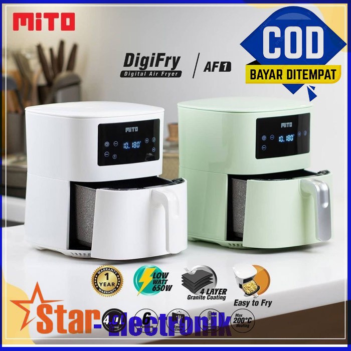 Jual MITO DIGIFRY DIGITAL AIR FRYER AF1 / AF1 [4 LTR] LOW WATT
