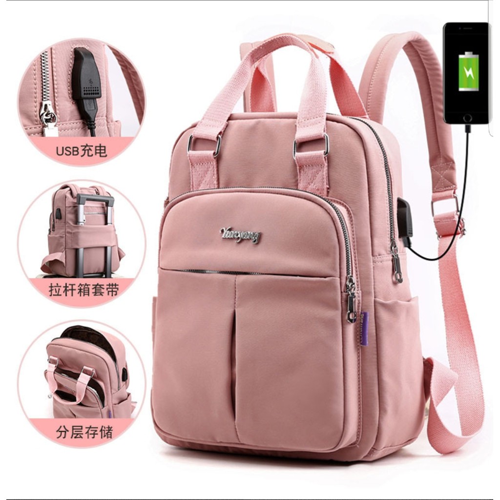 Tas Ransel Wanita Kapasitas Besar Ransel Laptop Bisnis Anti-maling dengan  Port Pengisi Daya USB Tas Sekolah Tahan Air 18'' - AliExpress