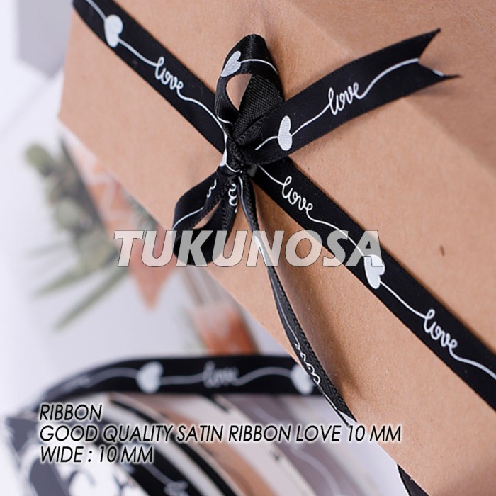 Jual GOOD QUALITY SATIN RIBBON LOVE 10 MM / METER - PITA KADO SATIN ...