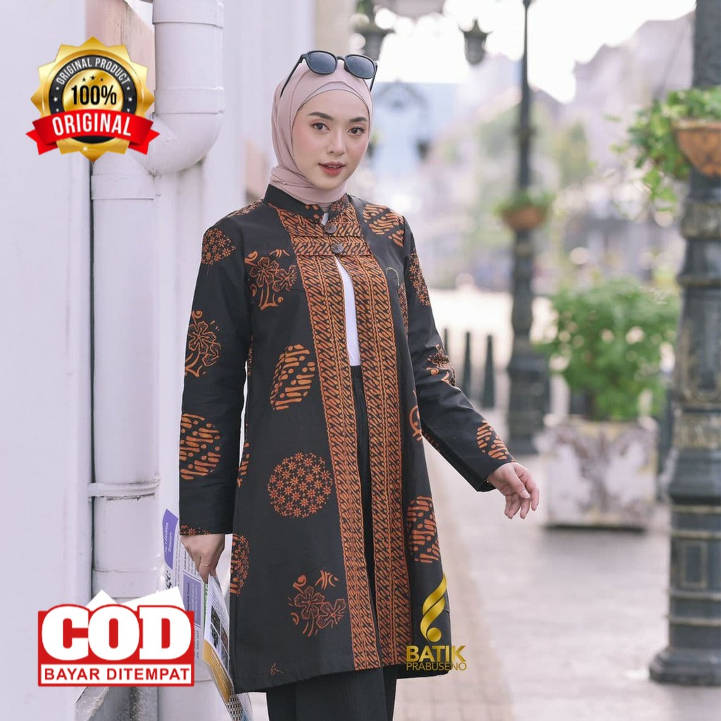 Jual OUTER UTARI ATASAN BAJU BATIK WANITA LENGAN PANJANG ORIGINAL