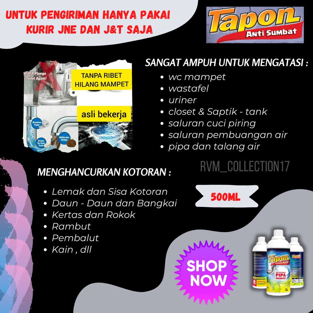 Jual Tapon Cairan Anti Sumbat Mengatasi Saluran Mampet Wc Toilet Wastafel Saluran Pembuangan Air