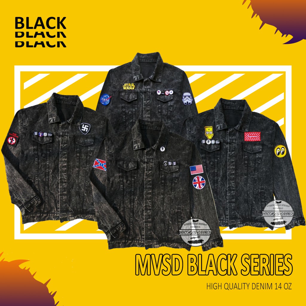 Jaket jeans full patch outlet