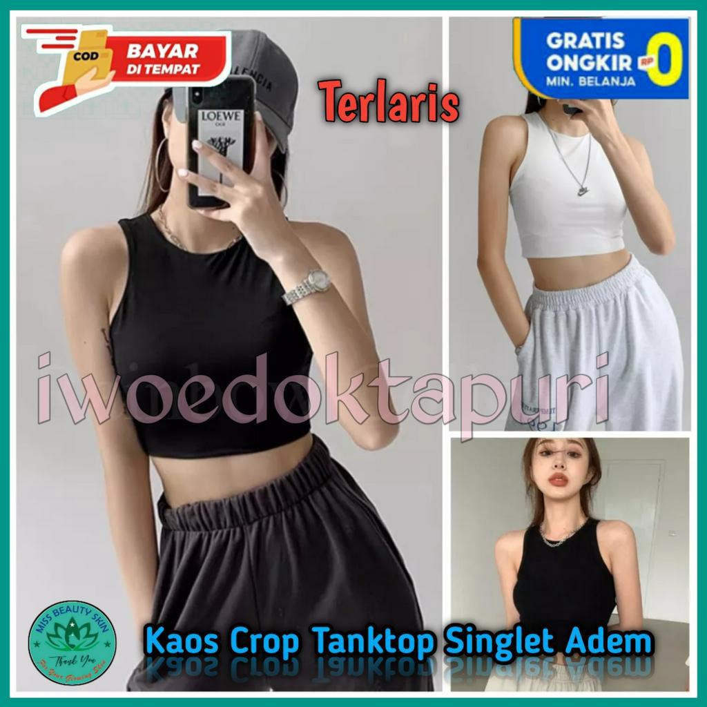 Jual IWD Kaos Singlet Tanktop Wanita Crop Pakian Dalam Tangtop Basic