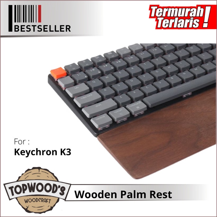 Jual Palm Rest Keychron K2 K3 K4 Wood Wrist Rest Sandaran Tangan