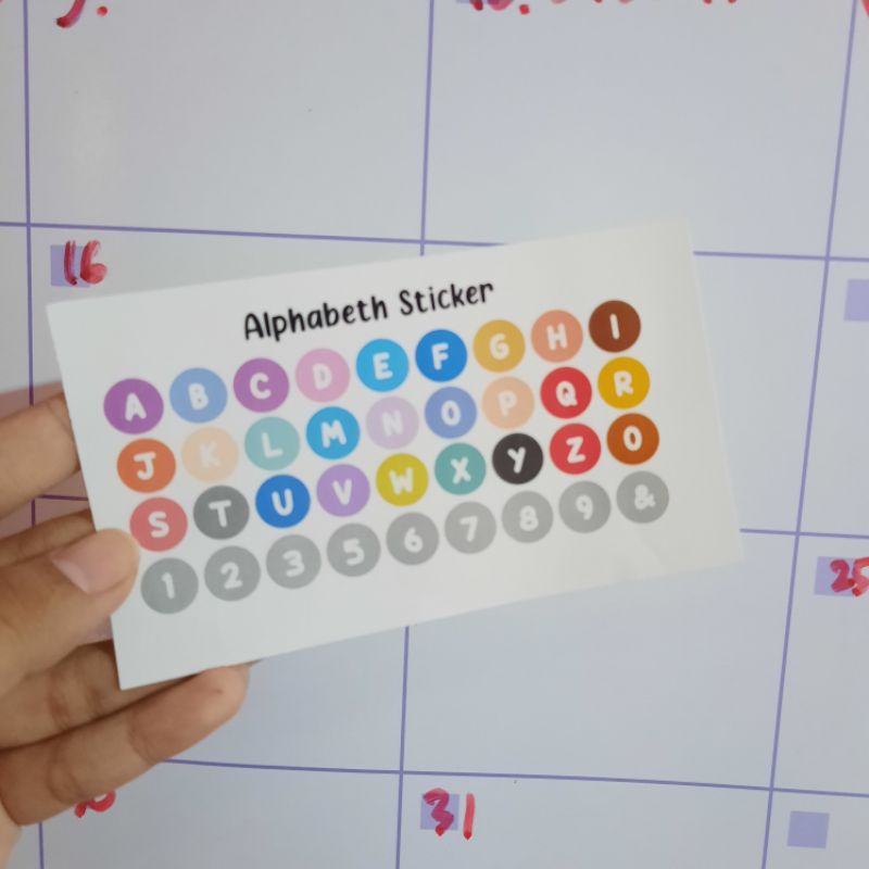 Jual Sticker Alphabet Numeric Stiker Tulisan Angka Jurnal Scrapbook ...