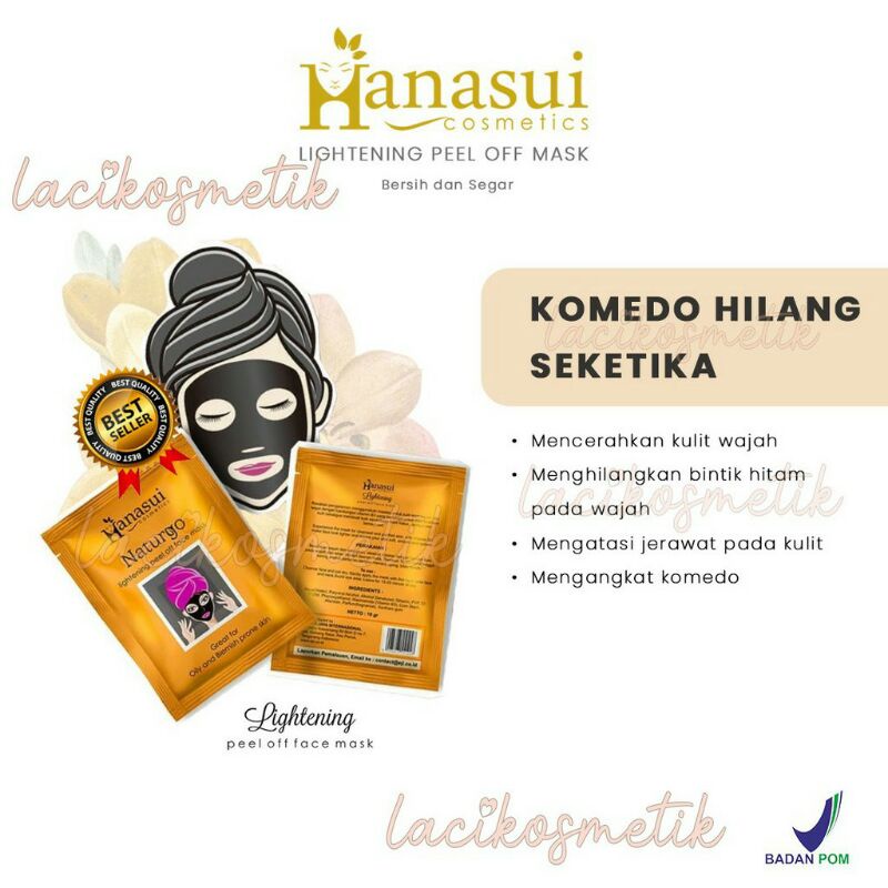 Jual HANASUI NATURGO LIGHTENING PEEL OFF MASK [ 1 BOX ISI 10 SACHET ...