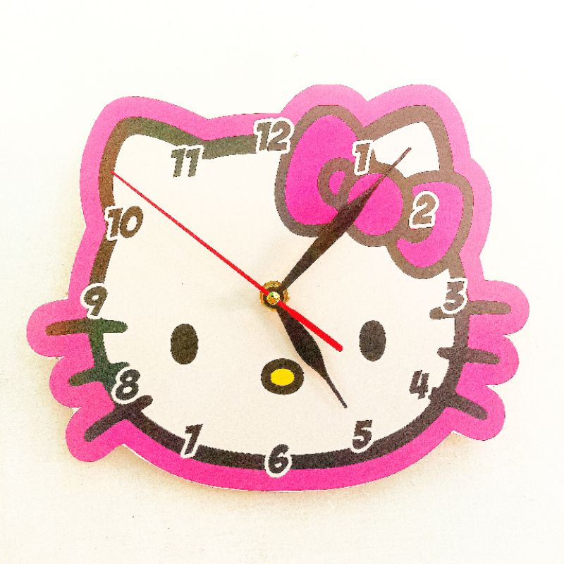 Jual jam dinding anak kepala hello kity | Shopee Indonesia