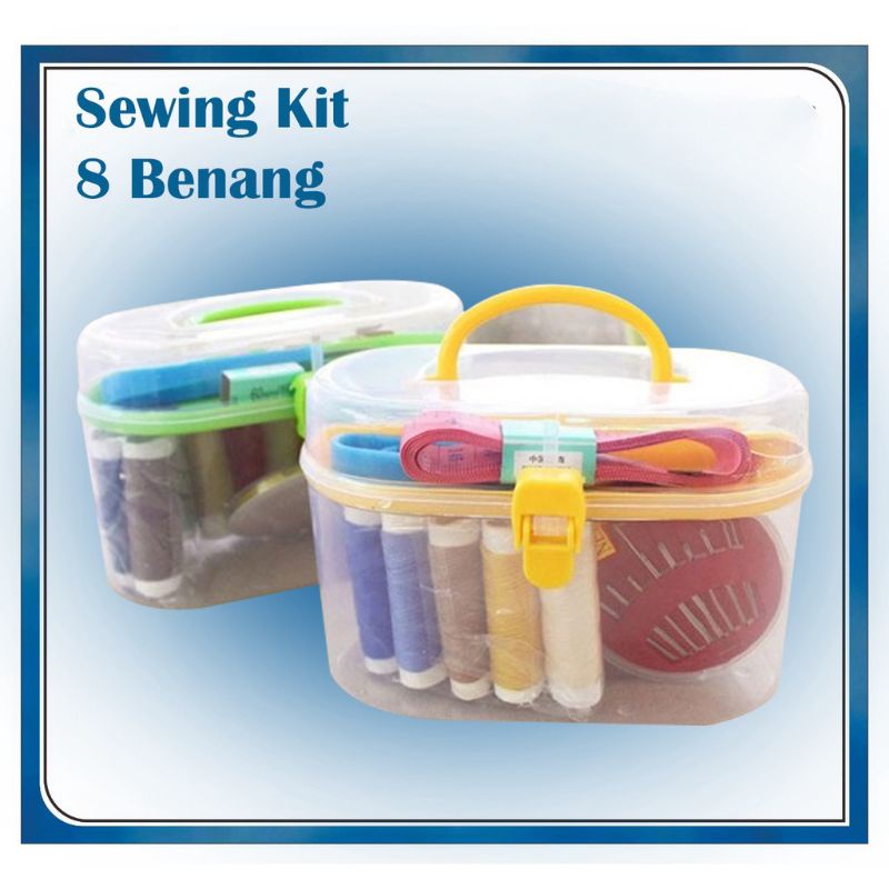 Jual Sewing Kit Box / Alat Set Jahit Isi 8 Benang / Alat Menjahit