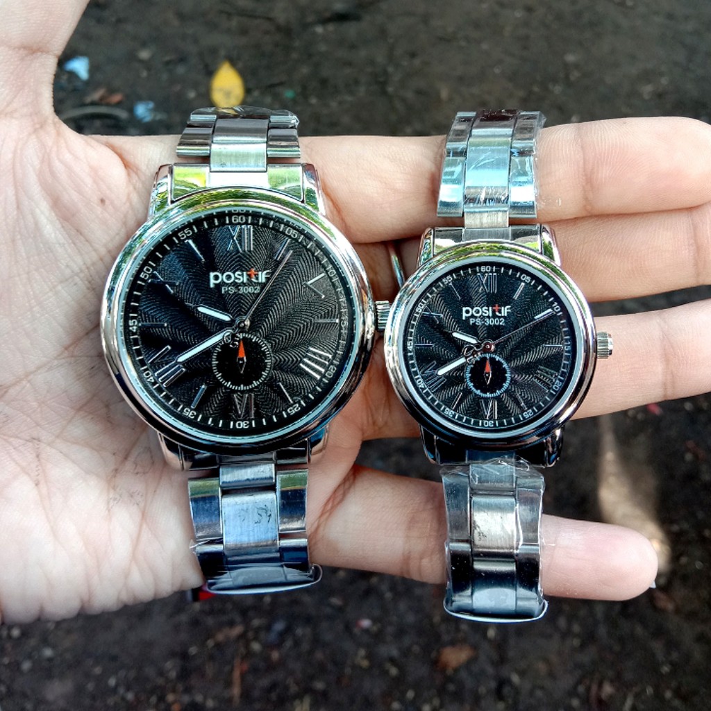 Jam Tangan Pria Wanita Rantai POSITIF 3002 ORIGINAL Water Resistance FREE  BOX BATEREI BISA COD