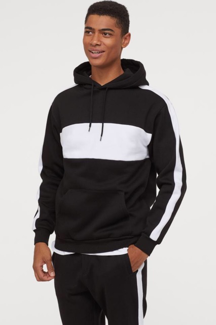 H&m black and white hoodie sale