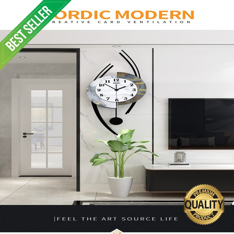Jual MEISD Nordic Clock Pendulum Wall Clocks Large Home Quartz Watch ...