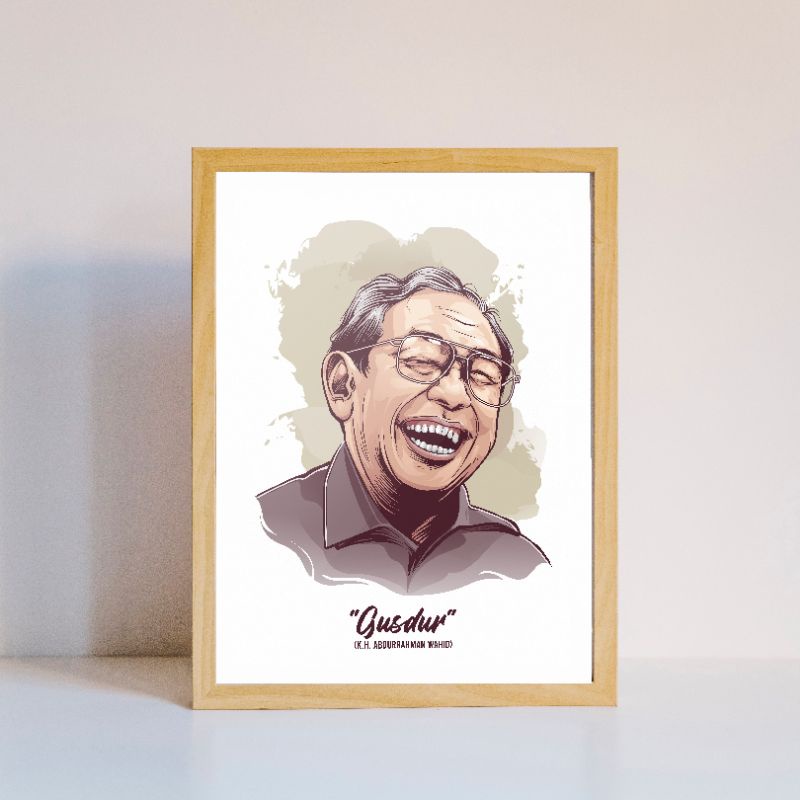 Jual Vector Gusdur Frame Kayu Jati Belanda | Shopee Indonesia
