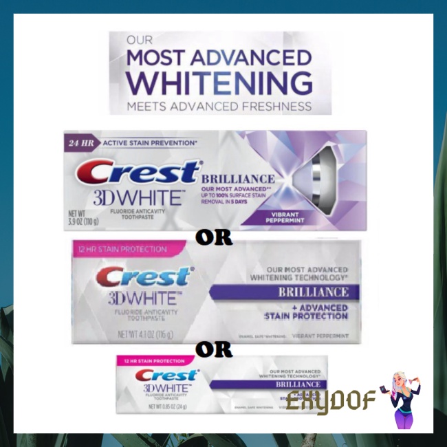 Jual CREST 3D WHITE BRILLIANCE TOOTHPASTE ADVANCED WHITENING STAIN ...