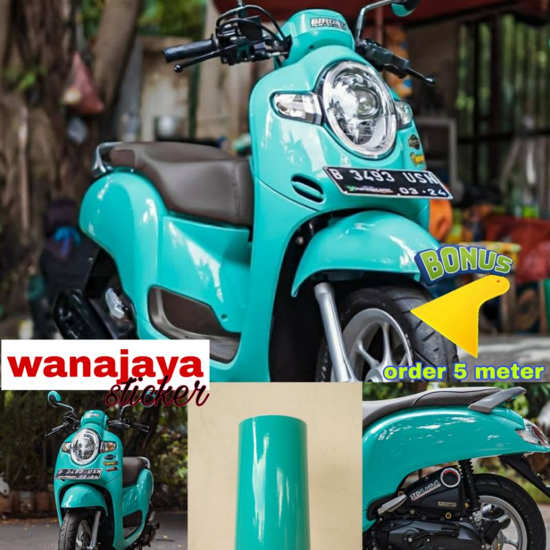 Jual Stiker Skotlet Motor Warna Hijau Tosca Doff Glossy Stiker Skotlet Warna Biru Tosca Doff