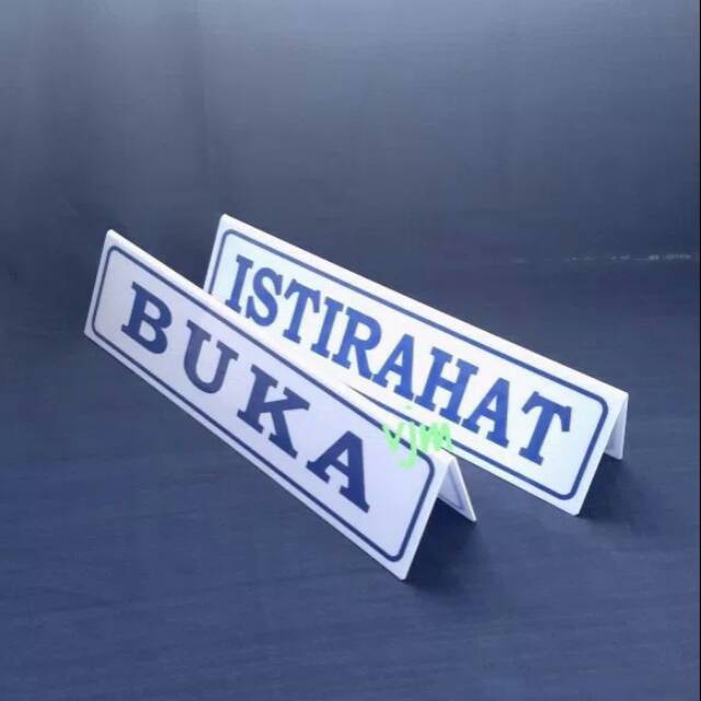 Jual Papan Meja Akrilik Tulisan Buka Istirahat Sign Label Shopee