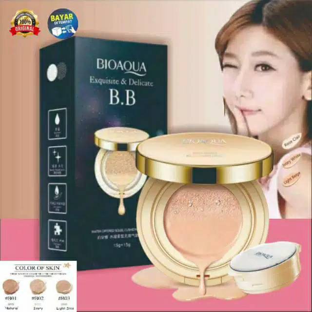 Jual ORIGINAL 100%!! Bio Aqua BB Gold Liquid Cushion Refil BERHOLOGRAM ...