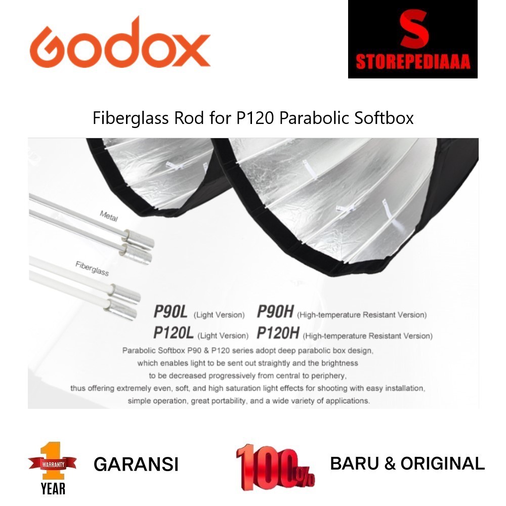 Jual Godox Fiberglass Rod for P120L or P120H Parabolic Softbox | Shopee ...