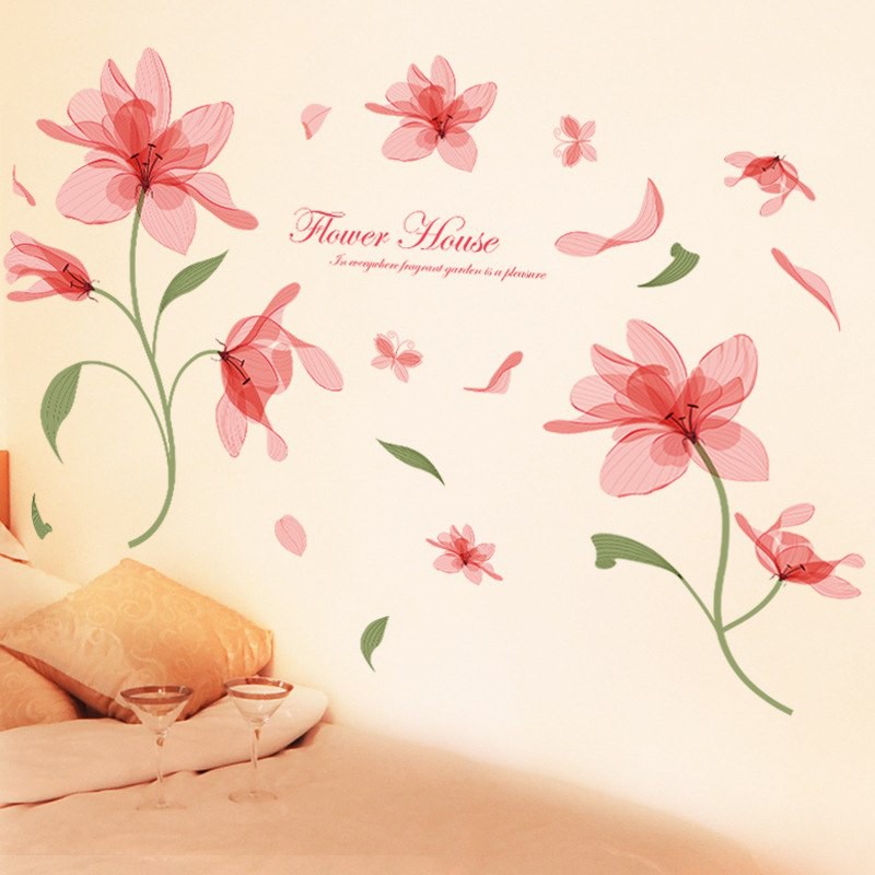 Jual 【COD】Wallsticker Bunga Peach flower House Ukuran XL Stiker Dinding ...