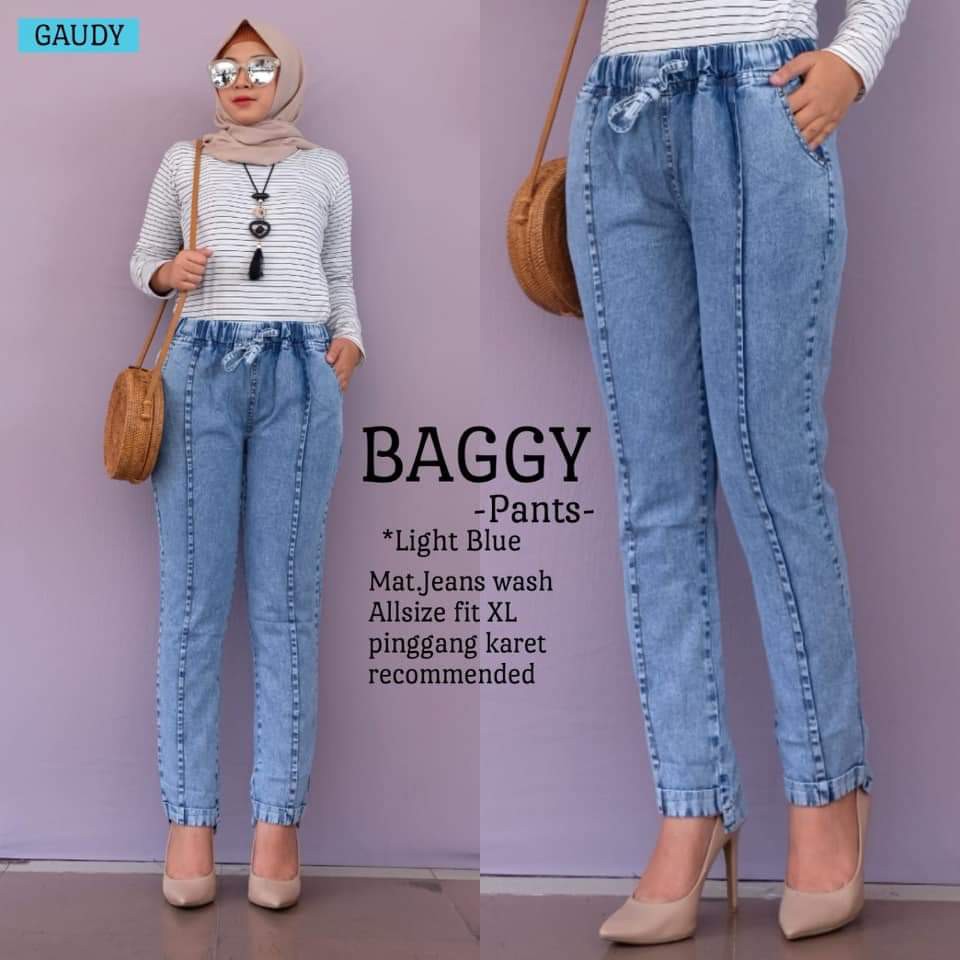 CELANA BAGGY PANTS JEANS L-XXXL BB 40-75 TANPA KANCING
