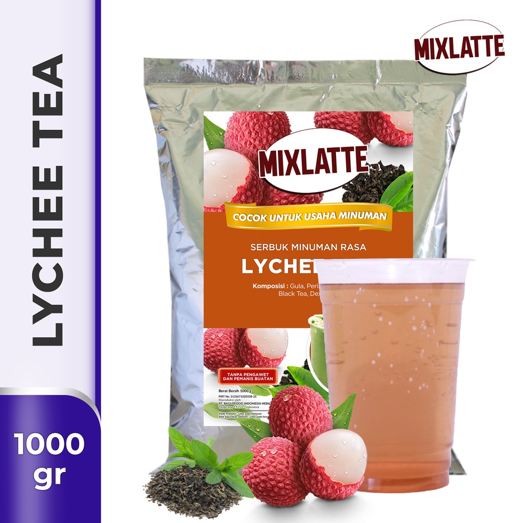 Jual Powder Drink Bubuk Minuman Rasa LYCHEE TEA MIXLATTE 1Kg | Shopee ...