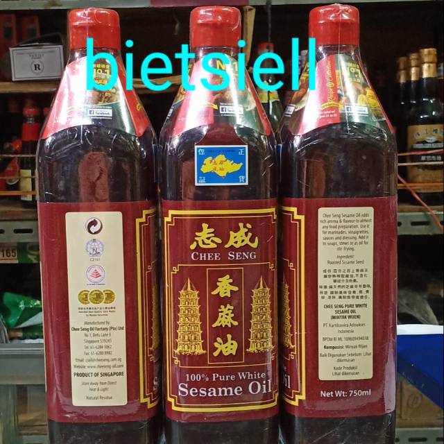 Jual chee seng sesame oil minyak wijen 750 ml | Shopee Indonesia