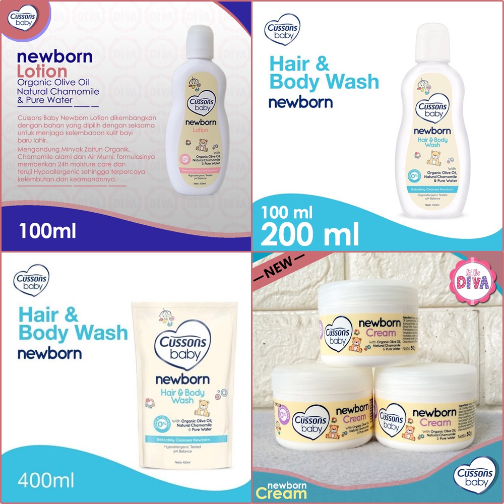 Jual NEWBORN BABY CUSSONS LOTION / BODY WASH Organic Olive Oil Natural