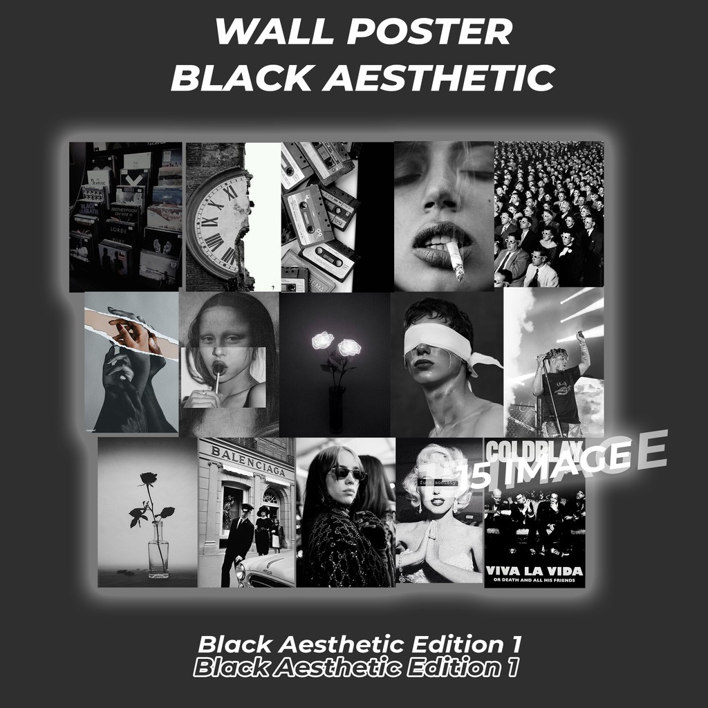 Jual (15 Pcs) POSTER BLACK AESTHETIC WALLPAPER EDITION 1 | Shopee Indonesia