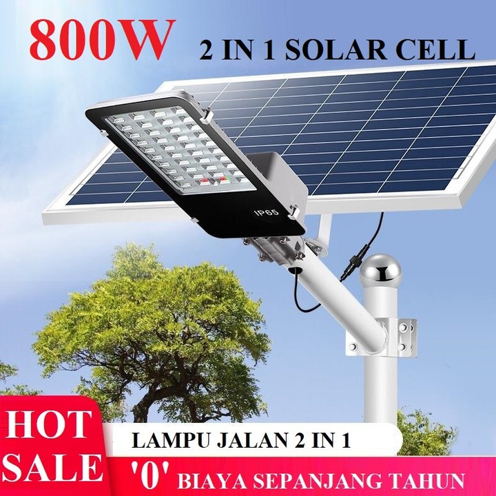 LAMPU JALAN SOROT 600watt 600w lampu pju solar panel 2 in 1 600w 800 watt led pj