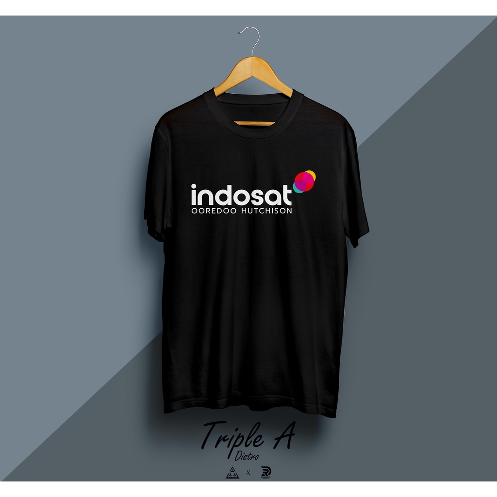Jual Kaos indosat Ooredoo Hutchison logo Baru Perusahaan by Triple A