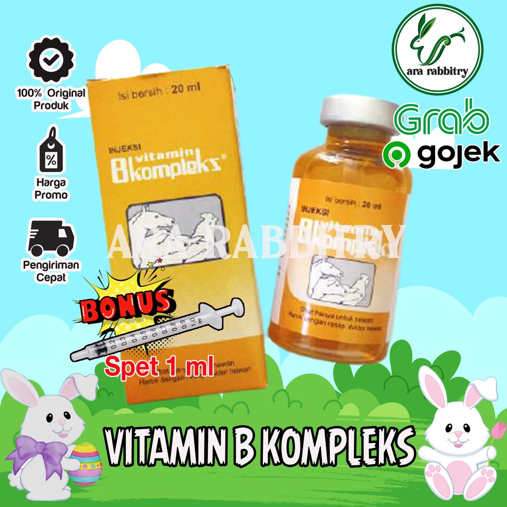 Jual VITAMIN B KOMPLEKS 20 ML HEWAN VITAMIN B KOMPLEK KELINCI KUCING ...