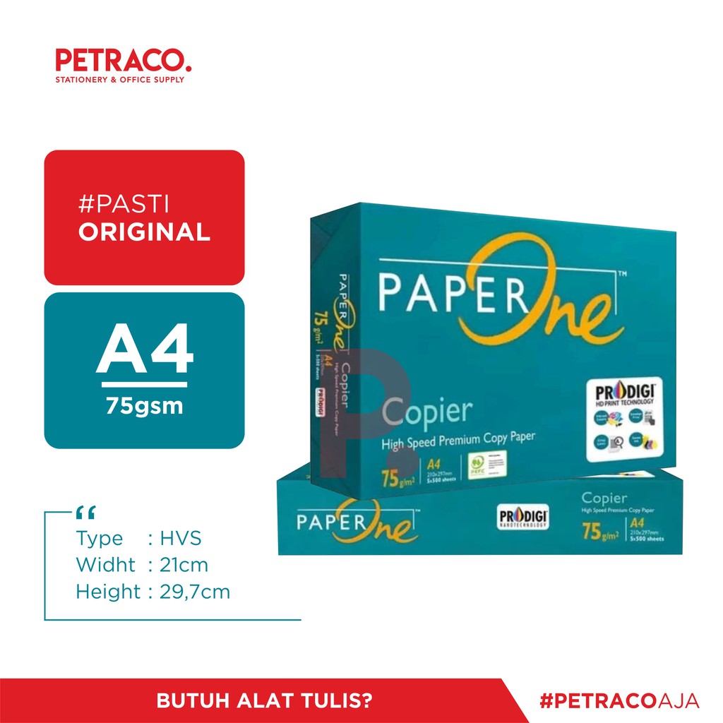 Jual Kertas Hvs Fotocopy Paperone A4 75 Gram 75 Gsm Original