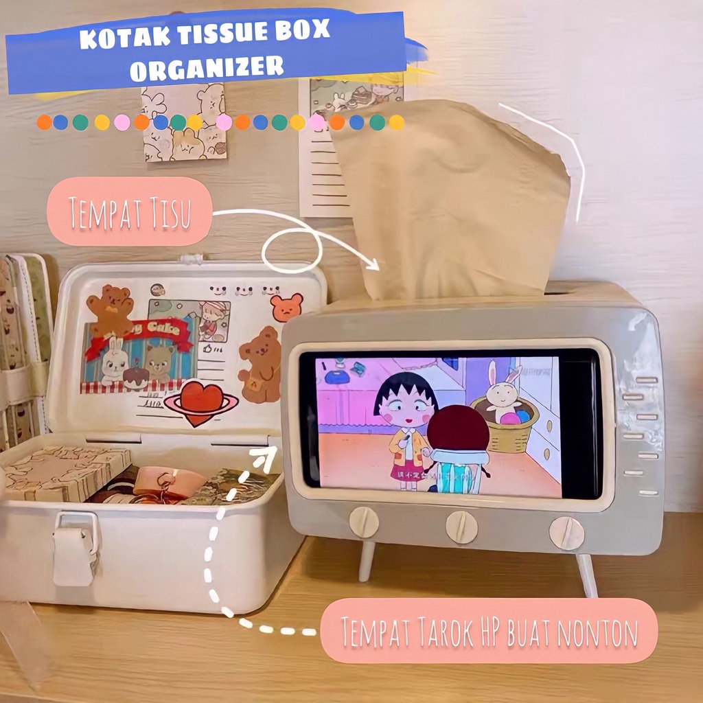 Jual Bisa Cod Promo Kotak Tissue Box Organizer Bentuk Tv Tempat