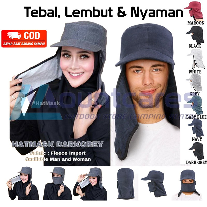 Jual Multifungsi Topi Masker Topi Jepang Headmask Bahan Fleece Tebal ...