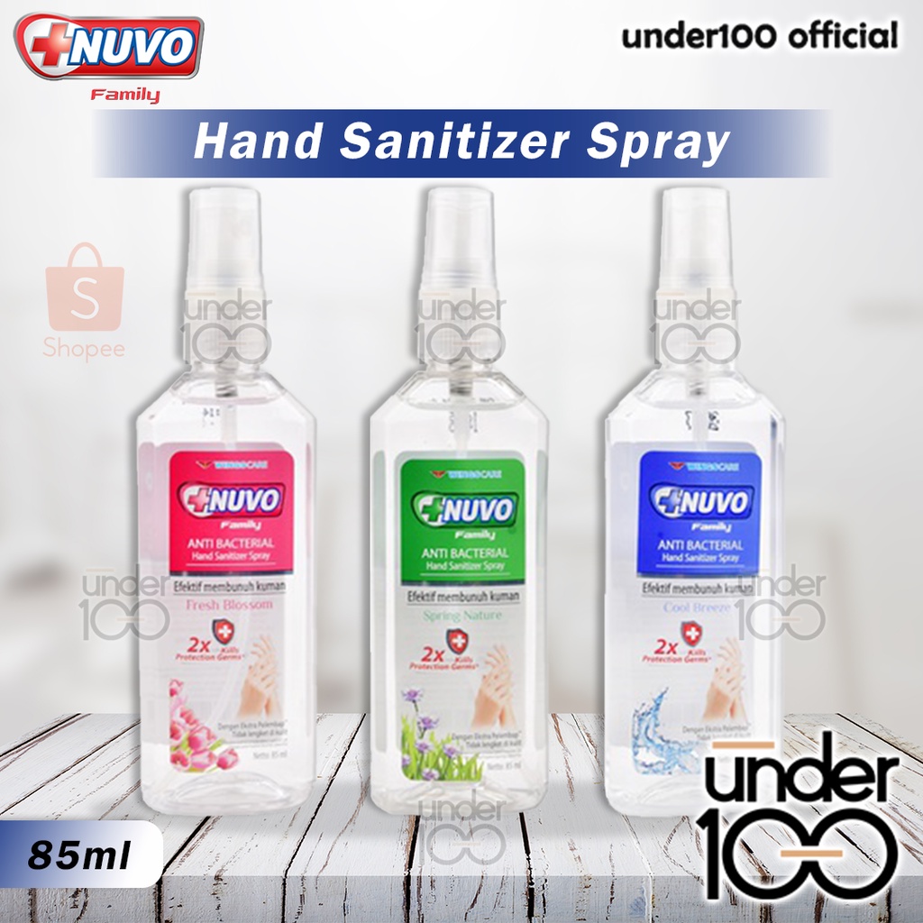 Jual Under100 NUVO Family Anti Bacterial Hand Sanitizer Spray Spring