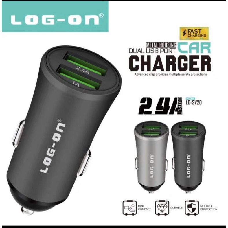 Jual SAVER LOG-ON 2 USB OUT PUT 2.4A FREE CABLE MICRO | Shopee Indonesia