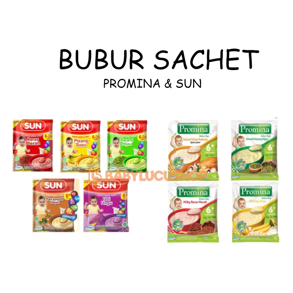 Jual Promina Dan SUN Bubur Tim Bayi Cereal SACHET 20gr 25gr Makanan ...