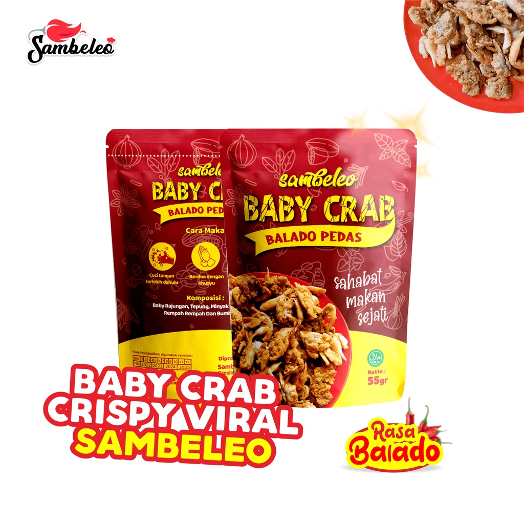 Jual Baby Crab Crispy Best Seller Izin Pirt Halal Baby Rajungan Kepiting Kriuk Camilan