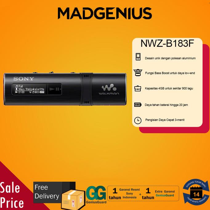 Jual Sony Ori NWZ-B183F / NWZ B183F / NWZB183F / B183 Black 4GB Walkman ...