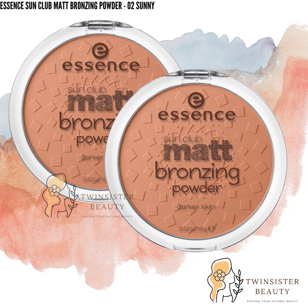 Essence, Sun Club Matt Bronzing Powder, 02 Sunny, Darker Skin