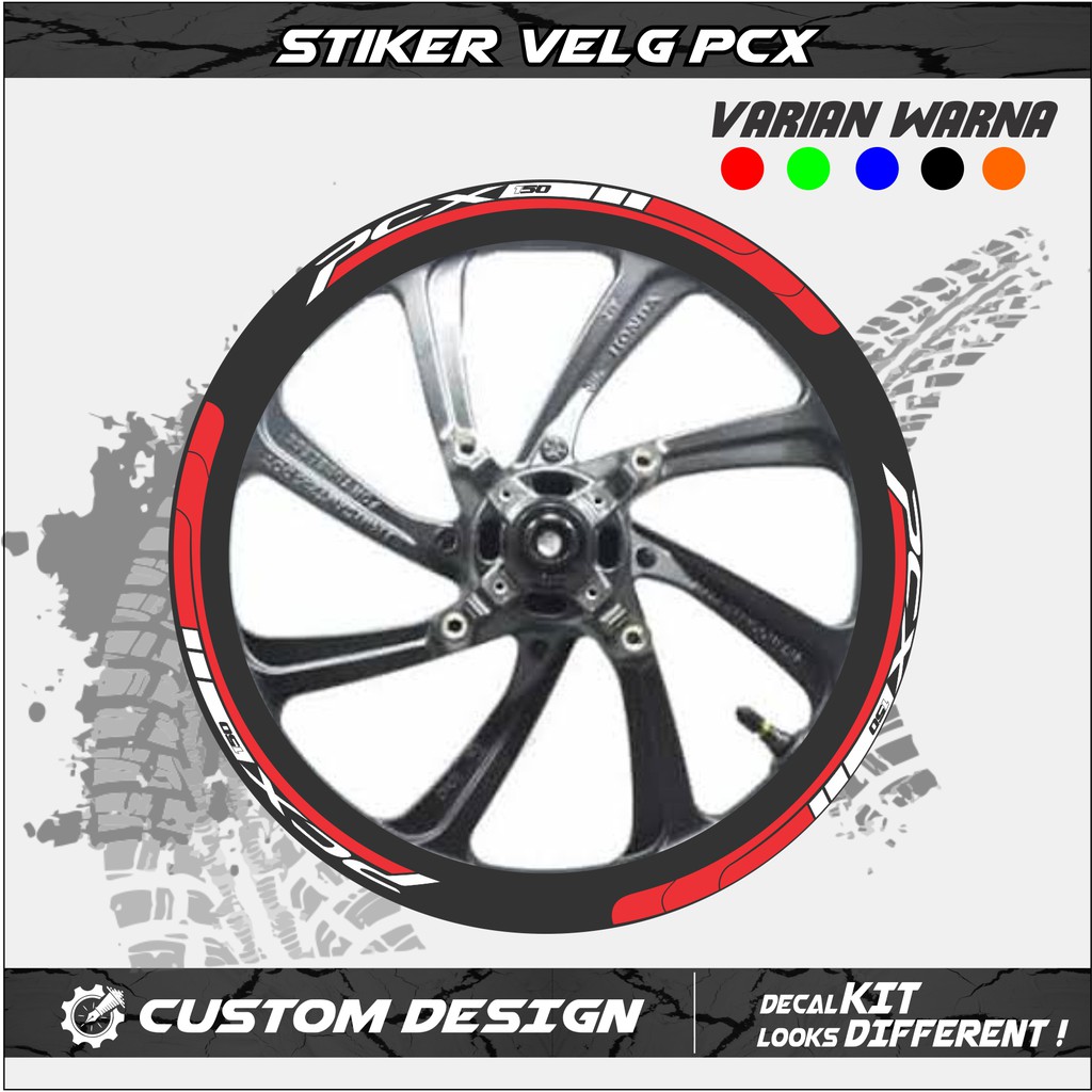 Jual Sticker List Velg Sticker Motor Honda Pcx Merah Biru Hijau Warna